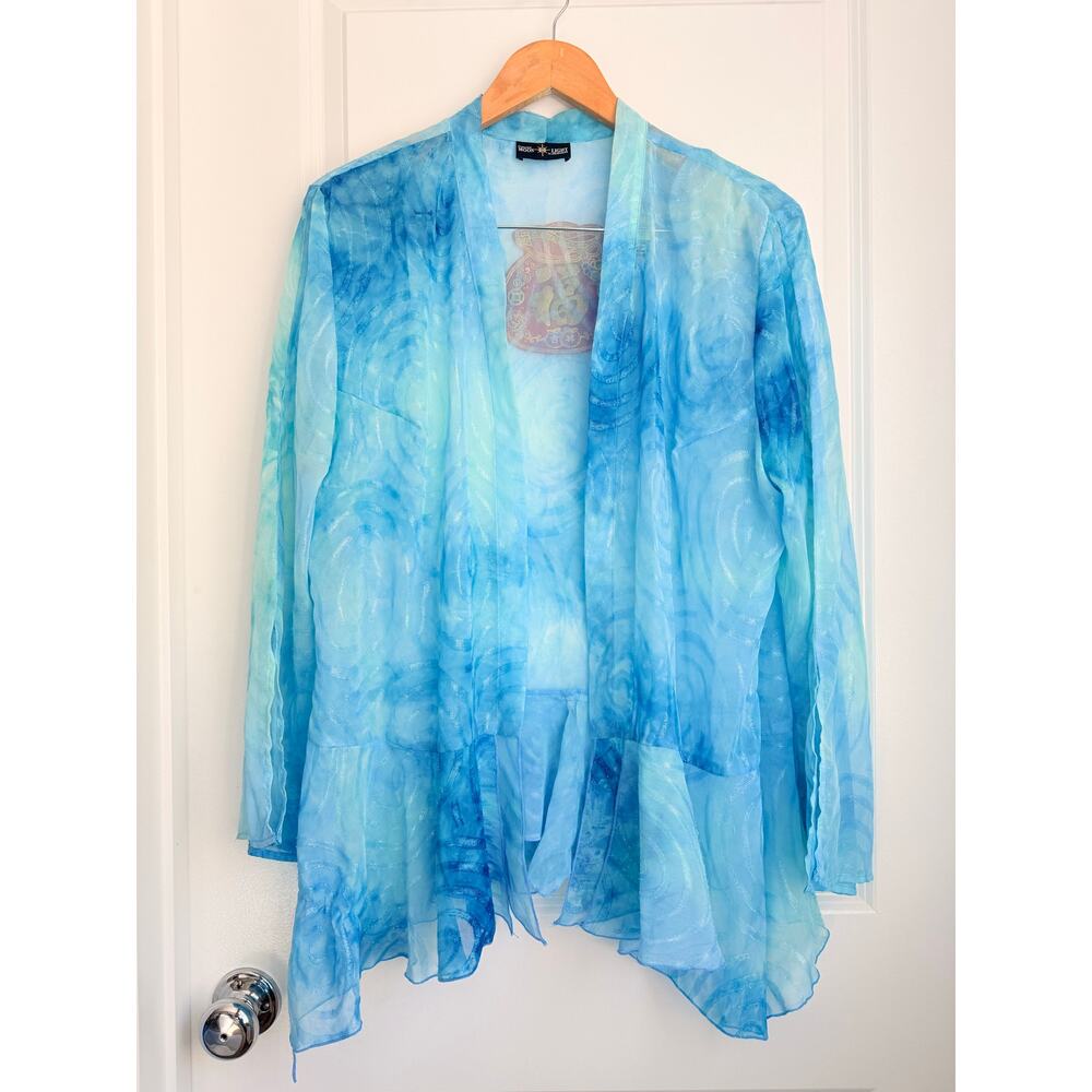 Connie's Moon Light Jacket Womens Small Trapeze Textured Artsy‎ Lagenlook Sheer